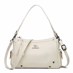 Bag Middle-aged Large Capacity Crossbody Bag Female Fashion Multi-layer Shoulder Bag - beige