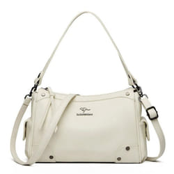 Bag Middle-aged Large Capacity Crossbody Bag Female Fashion Multi-layer Shoulder Bag - beige