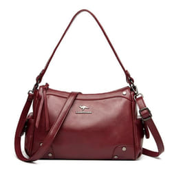Bag Middle-aged Large Capacity Crossbody Bag Female Fashion Multi-layer Shoulder Bag - red