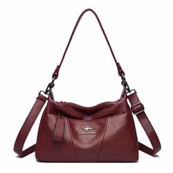 Middle-aged Women's Crossbody Bag Women's Large Capacity Shoulder Bag - red