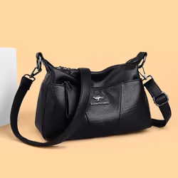 Middle-aged Women's Crossbody Bag Women's Large Capacity Shoulder Bag - black
