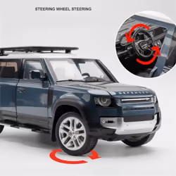 1/18 Land Rover Range Rover SUV Alloy Car Model Front Wheel Steering Multi-function Off-road Vehicle Car Model Sound and Light Children's Toy G - blue