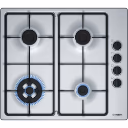 Bosch PBH6B5B60, Stainless steel, Built-in, Gas, Stainless steel, 4 zone(s), 4 zone(s)