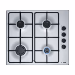 Bosch PBP6B5B80, Stainless steel, Built-in, Gas, Stainless steel, 4 zone(s), 4 zone(s)