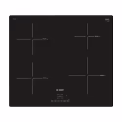 Bosch Serie 4 PUE611BF1B, Black, Built-in, 60 cm, Zone induction hob, Ceramic, 4 zone(s)