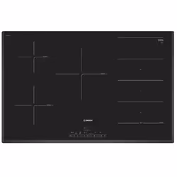 Bosch Serie 6 PXV851FC1E, Black, Built-in, 80 cm, Zone induction hob, Ceramic, 5 zone(s)