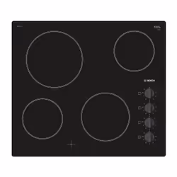 Bosch Serie 2 PKE611CA1E, Black, Built-in, Ceramic, Glass-ceramic, 4 zone(s), 4 zone(s)