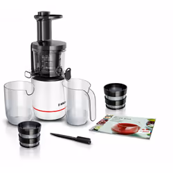 Bosch MESM500W, Slow juicer, Black, White, 1 L, Safety clamp, Plastic, Stainless steel