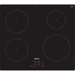 Siemens EU611BEB1E, Black, Built-in, Zone induction hob, Glass-ceramic, 4 zone(s), 4 zone(s)