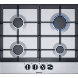 Siemens EC6A5PB90, Black, Stainless steel, Built-in, Gas, Stainless steel, 4 zone(s), 4 zone(s)