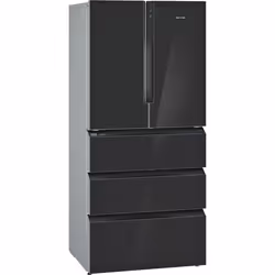 Siemens iQ700 KF86FPBEA, Freestanding, French door, Black, Touch, LED, Glass