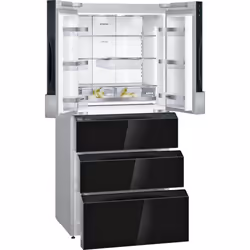 Siemens iQ700 KF86FPBEA side-by-side refrigerator Freestanding 491 L E Black