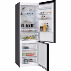 Siemens iQ300 KG49NXXCF fridge-freezer Freestanding 440 L C Black, Stainless steel
