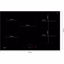 Neff T68FHV4L0 hob Black Built-in 80 cm Zone induction hob 5 zone(s) - Additional view 5