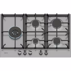 Neff T27CIS8N0, Black, Stainless steel, Built-in, 75 cm, Gas, Stainless steel, 5 zone(s)