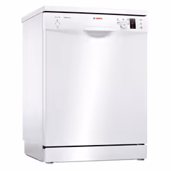Bosch Serie 2 SMS25EW00G, Freestanding, Full size (60 cm), White, White, Buttons, Rotary, LED