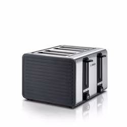 Bosch TAT7S45, 4 slice(s), Black, Stainless steel, Stainless steel, Buttons, Rotary, CE, EAC, UA, VDE, 1800 W