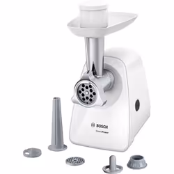 Bosch MFW2520W, 1500 W, Stainless steel, White, 4 mm, 8 mm, 1 m, 220-240 V, 50 - 60 Hz