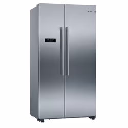 Bosch Serie 4 KAN93VIFPG, Freestanding, American door, Stainless steel, Door-on-door, LED, Tempered glass