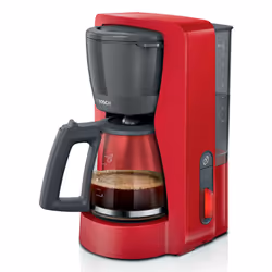 Bosch TKA3M134, Drip coffee maker, 1.4 L, Ground coffee, 1200 W, Red