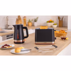 Bosch TWK4M223GB electric kettle 1.7 L 3000 W Black, Grey, Red