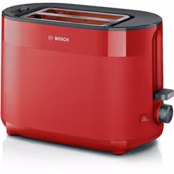 Bosch TAT2M124, 2 slice(s), Red, Plastic, Level, Rotary, 950 W, 220 - 240 V