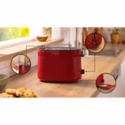 Bosch TAT2M124 toaster 6 2 slice(s) 950 W Red - Additional view 4