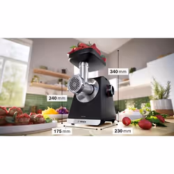 Bosch Serie 6 MFWS650B mincer 500 W Black, Silver - Additional view 2