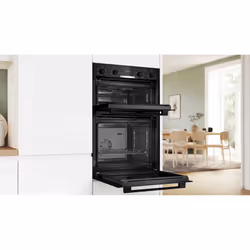 Bosch MBA533BB3B Series 4 Built-In Double Oven with 3d Hot Air - Black