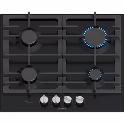 Bosch Serie 6 PCP6A6I90, Black, Built-in, 60 cm, Gas, Enamelled, 4 zone(s)