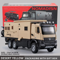 1:24 Mercedes Benz Camper RV Caravan Toy Model Car Diecast Pull Back Truck Toy Car Model with Sound and Light Suitable for Kids Boys Girls - yellow