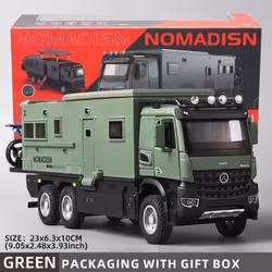 1:24 Mercedes Benz Camper RV Caravan Toy Model Car Diecast Pull Back Truck Toy Car Model with Sound and Light Suitable for Ki ...