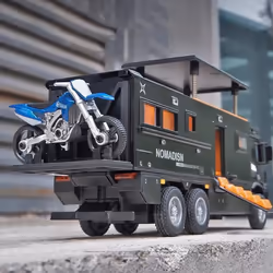 1:24 Mercedes Benz Camper RV Caravan Toy Model Car Diecast Pull Back Truck Toy Car Model with Sound and Light Suitable for Kids Boys Girls - green