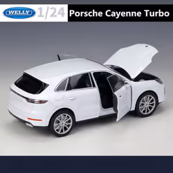 Welly 1/24 Porsche Cayenne Turbo SUV Alloy Car Model Diecast Metal Off-road Vehicles Car Model High Simulation Children Toy Gift - red