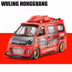 1/24 Alloy Car Model Toy Wuling Hongguang Modified Van Simulation Metal Die-casting Sound And Light Car Model Boy Toy Gift Co ...