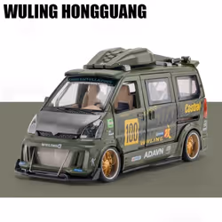1/24 Alloy Car Model Toy Wuling Hongguang Modified Van Simulation Metal Die-casting Sound And Light Car Model Boy Toy Gift Co ...