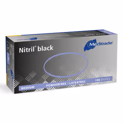 Meditrade Nitril, Black, L, 100 pc(s), Latex