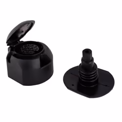 Towbar Socket; JAEGER; 12 13 Plastic Outflow middle, Side Connector ISO 11446