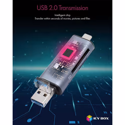 ICY BOX IB-CR200-C card reader USB 2.0 Black - Additional view 7