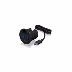 ICY BOX IB-HUB1403, USB 3.2 Gen 1 (3.1 Gen 1) Type-A, USB 3.2 Gen 1 (3.1 Gen 1) Type-A, 5000 Mbit/s, Black, Plastic, Power