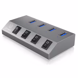 ICY BOX IB-HUB1405 USB 3.2 Gen 1 (3.1 Gen 1) Type-B 5000 Mbit/s Anthracite - Additional view 2