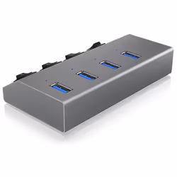 ICY BOX IB-HUB1405 USB 3.2 Gen 1 (3.1 Gen 1) Type-B 5000 Mbit/s Anthracite - Additional view 3