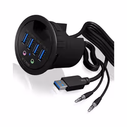 ICY BOX IB-HUB1403A socket-outlet Black - Additional view 5