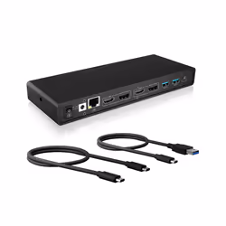 ICY BOX IB-DK2245AC, Wired, USB 3.2 Gen 1 (3.1 Gen 1) Type-C, 65 W, 3.5 mm, 10,100,1000 Mbit/s, Black