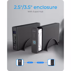 ICY BOX IB-382H-C31 HDD/SSD enclosure Black 2.5/3.5"