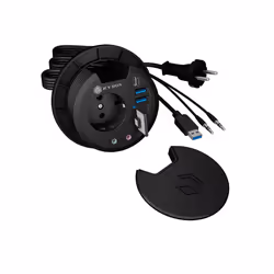 ICY BOX IB-HUB1430-CR, Black, Plastic, Power, Type F (CEE 7/4), 110 mm, 110 mm