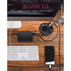 ICY BOX IB-HUB1430-CR socket-outlet Black - Additional view 5