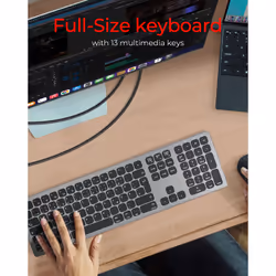 KeySonic KSK-8023BTRF keyboard Universal Bluetooth QWERTZ German Anthracite, Black