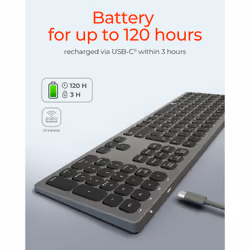 KeySonic KSK-8023BTRF keyboard Universal Bluetooth QWERTZ German Anthracite, Black - Additional view 6