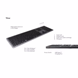 KeySonic KSK-8023BTRF keyboard Universal Bluetooth QWERTZ German Anthracite, Black - Additional view 8
